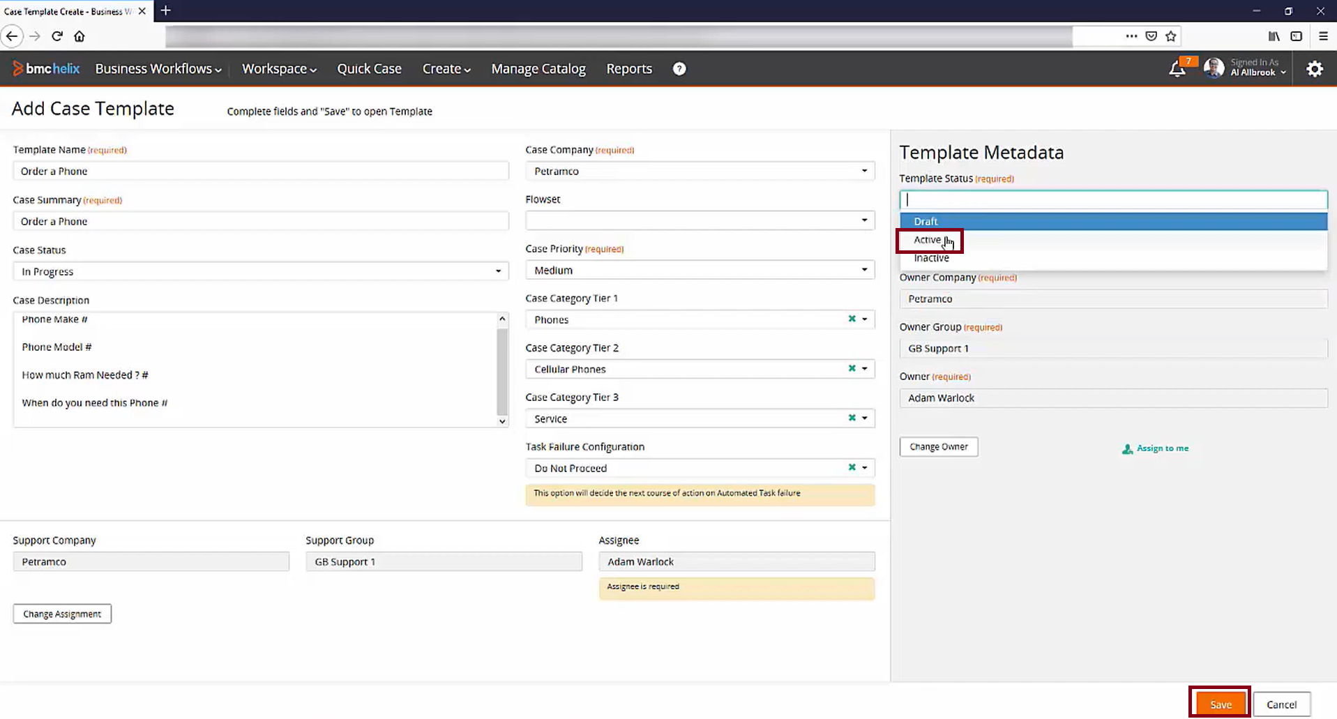 BMC Helix Business Workflows - Creating and Consuming Case Templates ...