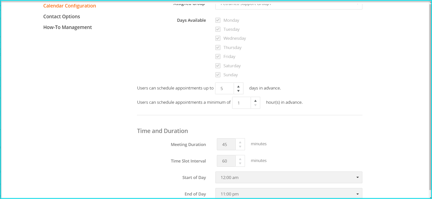 BMC Helix Digital Workplace Change Time and Duration in a Calendar