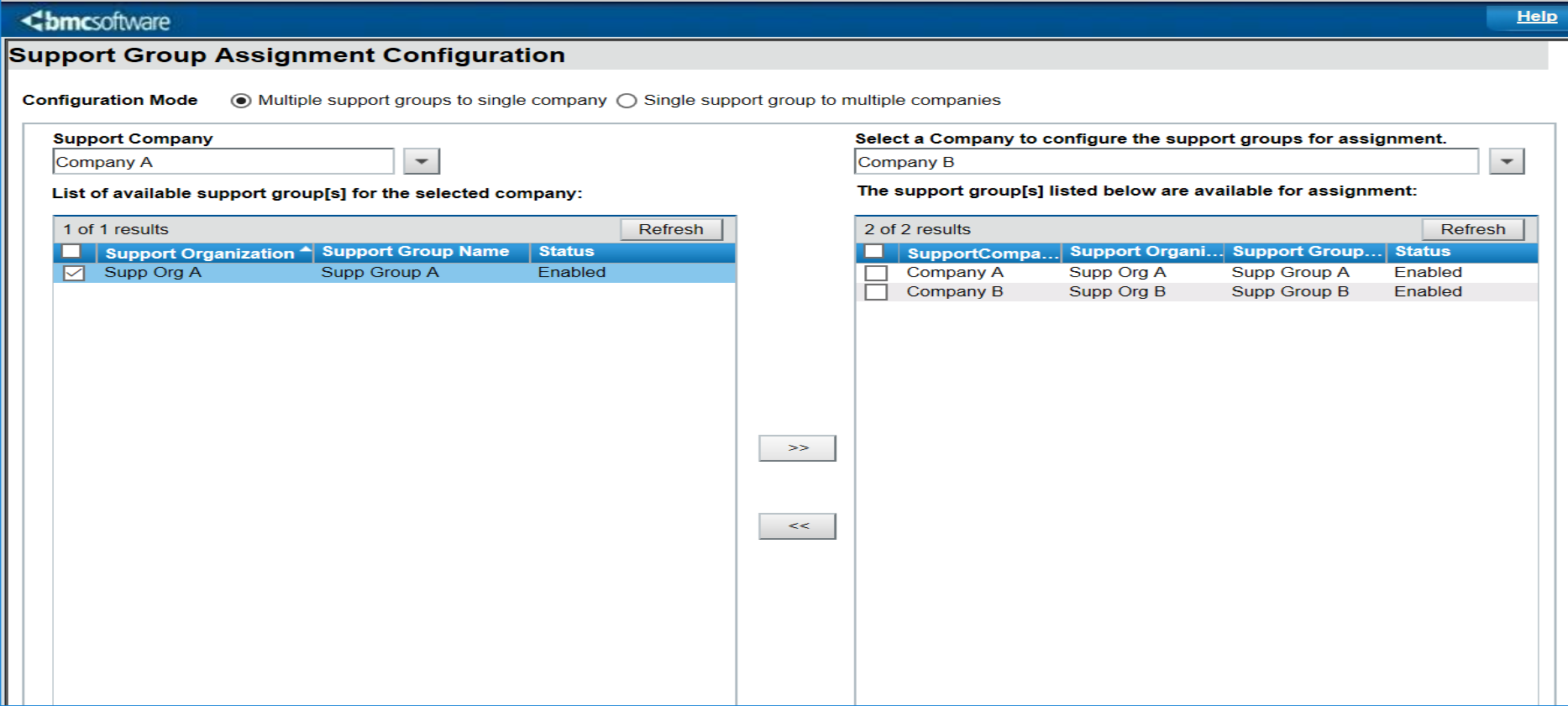 support group assignment configuration bmc remedy