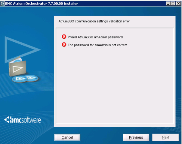 Unable To Install Ao Server 7 7 Getting Ao Sso Invalid Password Error Discussion Bmc Munity